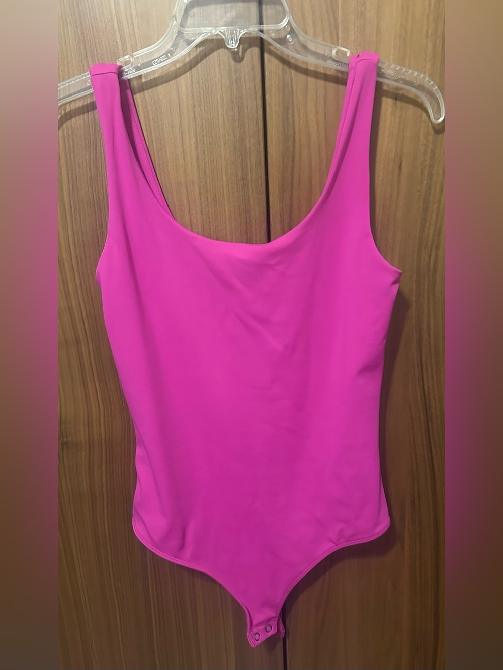 Express Scoop Neck Bodysuit in Bright Pink